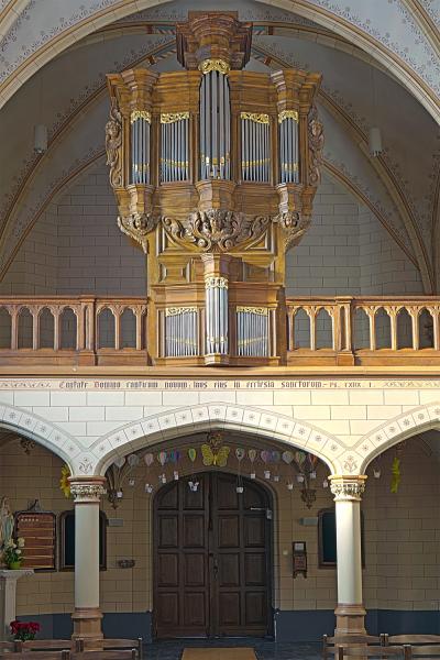 Het orgel in de Sint-Lambertuskerk in Geel-Bel, waarschijnlijk een Bremser-orgel, is een van de oudste in de Kempen. © Danny Louwet