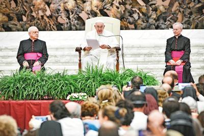 Paus Franciscus maakte tijdens het Catechistencongres een overweldigende indruk. © KNA-Bild