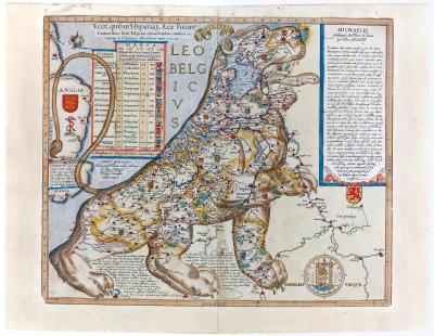 De Leo Belgicus, een voorbeeld van hoe functionaliteit en esthetiek samengaan in de cartografie. © Mercatormuseum