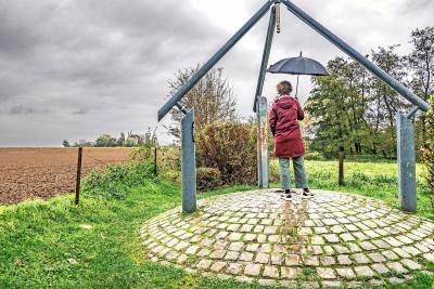 Ook in het middelpunt van België regent het, of wat had u verwacht? © Luk Vanmaercke