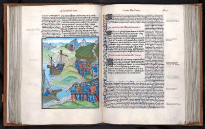 Dit manuscript, Opera van Vergilius uit 1488 uit de Sint-Baafs-abdij, is nu eigendom van het bisdom Gent. © Mmmonk